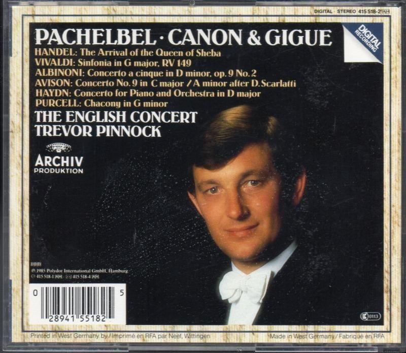 サブ画像1:パッヘルベル,エイヴィソン,ハイドン 他 ピノック=EC (ARCHIV)ジャケット写真 サブ画像1:パッヘルベル,エイヴィソン,ハイドン 他 ピノック=EC (ARCHIV)ジャケット写真