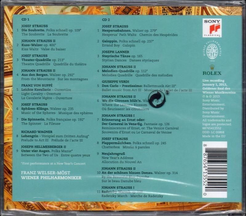 サブ画像1:2013年 ニューイヤー・コンサート Wメスト=WP /L (SONY・2CD)未開封ジャケット写真 サブ画像1:2013年 ニューイヤー・コンサート Wメスト=WP /L (SONY・2CD)未開封ジャケット写真