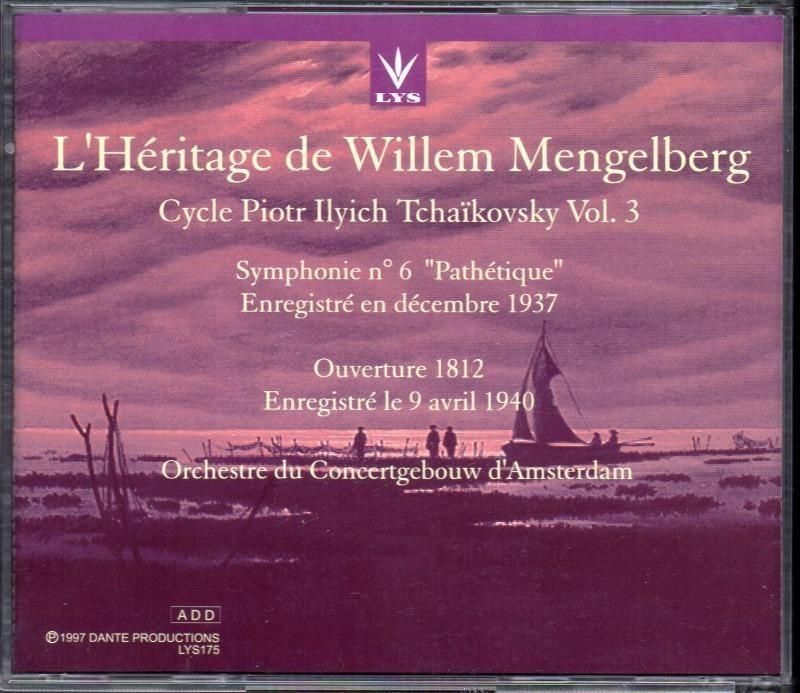 サブ画像1:チャイコフスキー:交響曲第6番,1812年 メンゲルベルク=KCO (LYS175)ジャケット写真 サブ画像1:チャイコフスキー:交響曲第6番,1812年 メンゲルベルク=KCO (LYS175)ジャケット写真