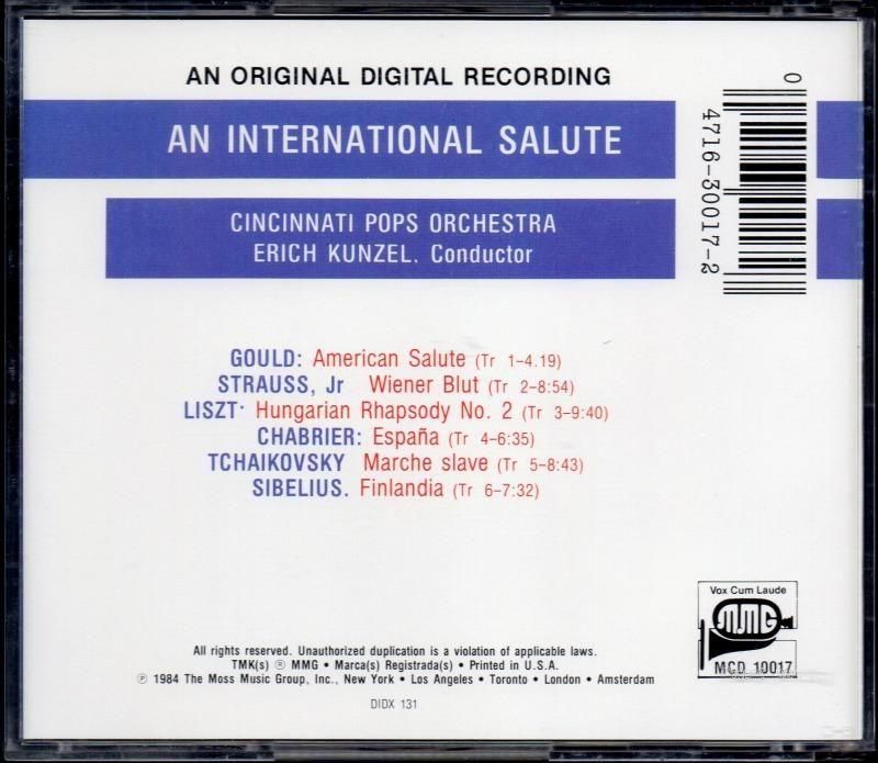 サブ画像1:カンゼル=CPO <インターナショナル・サルート> (MCD10017)ジャケット写真 サブ画像1:カンゼル=CPO <インターナショナル・サルート> (MCD10017)ジャケット写真