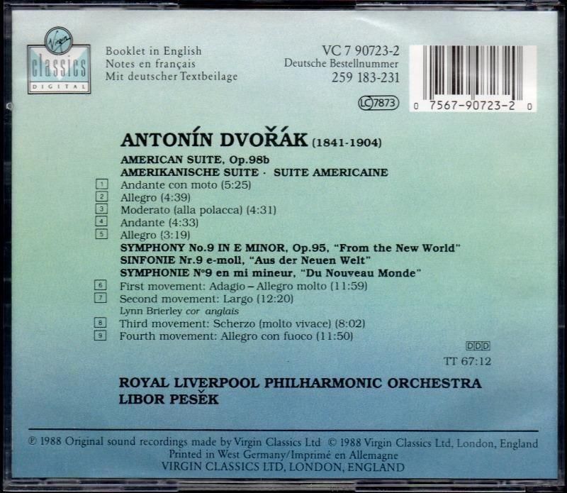 サブ画像1:ドヴォルザーク:交響曲第9番,アメリカ組曲 ペシェク=RLPO (JUK28)ジャケット写真 サブ画像1:ドヴォルザーク:交響曲第9番,アメリカ組曲 ペシェク=RLPO (JUK28)ジャケット写真