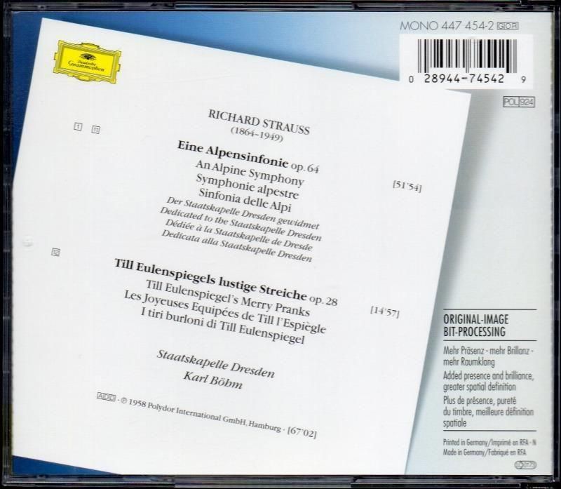 サブ画像1:Rシュトラウス:アルプス交響曲,ティル ベーム =SKD (DG)ジャケット写真 サブ画像1:Rシュトラウス:アルプス交響曲,ティル ベーム =SKD (DG)ジャケット写真