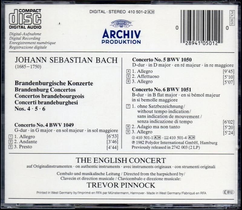 サブ画像2:バッハ:ブランデンブルク協奏曲全曲 ピノック=EC (ARCHIV)バラ2枚セットジャケット写真 サブ画像2:バッハ:ブランデンブルク協奏曲全曲 ピノック=EC (ARCHIV)バラ2枚セットジャケット写真
