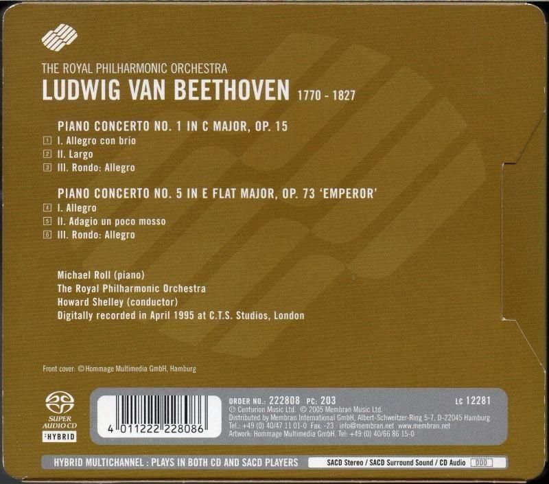 サブ画像1:{SACD-HYBR} ベートーヴェン:ピアノ協奏曲第1,5番 ロール(p) シェリー=RPO (RPO)ジャケット写真 サブ画像1:{SACD-HYBR} ベートーヴェン:ピアノ協奏曲第1,5番 ロール(p) シェリー=RPO (RPO)ジャケット写真