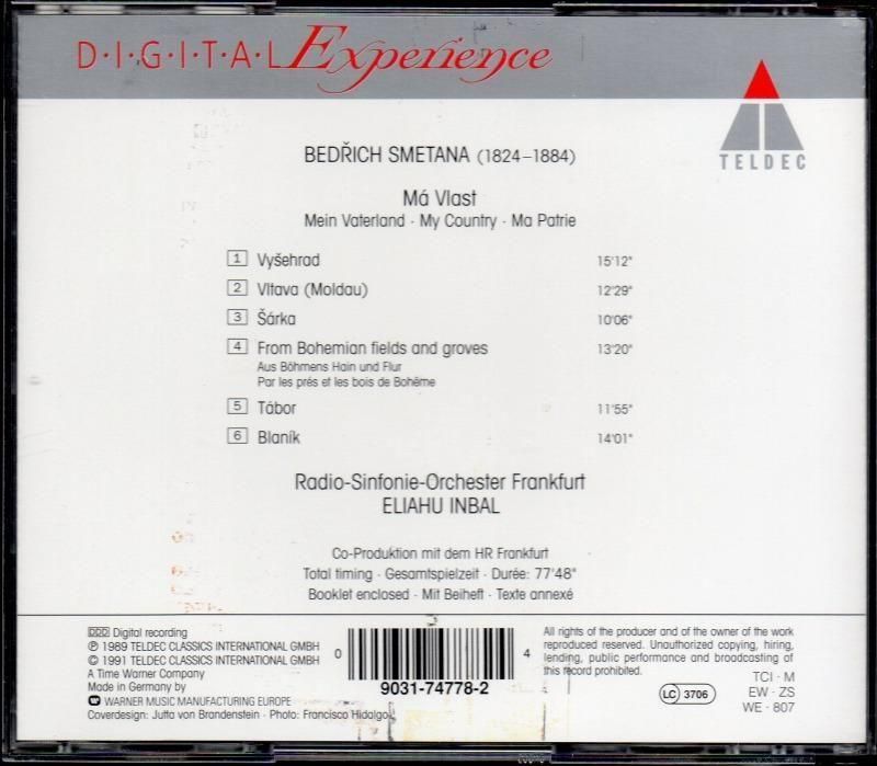 サブ画像1:スメタナ:わが祖国 インバル=フランクフルト放送so (TELDEC)ジャケット写真 サブ画像1:スメタナ:わが祖国 インバル=フランクフルト放送so (TELDEC)ジャケット写真