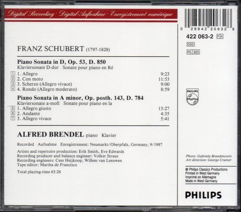 サブ画像1:シューベルト:ピアノ・ソナタ第14,17番 ブレンデル(p) (PHILIPS)ジャケット写真 サブ画像1:シューベルト:ピアノ・ソナタ第14,17番 ブレンデル(p) (PHILIPS)ジャケット写真