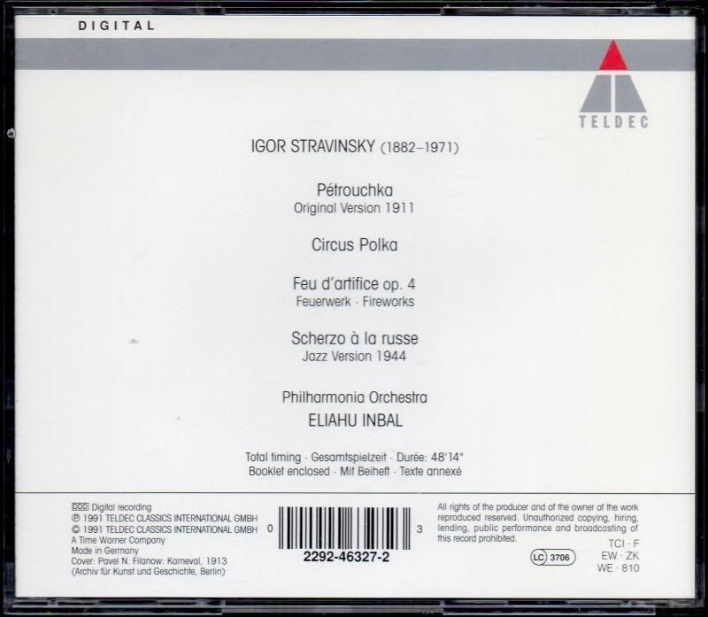 サブ画像1:ストラヴィンスキー:ペトルーシュカ 他 インバル=PO (TELDEC)ジャケット写真 サブ画像1:ストラヴィンスキー:ペトルーシュカ 他 インバル=PO (TELDEC)ジャケット写真