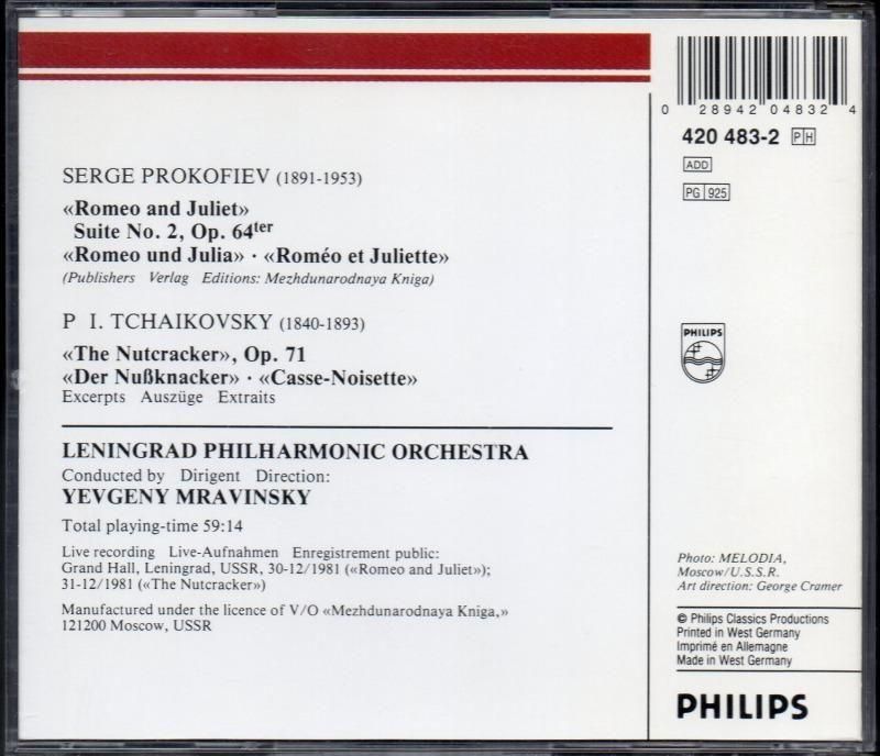 サブ画像1:チャイコフスキー:くるみ割り人形 抜粋,プロコ:ロメジュリ ムラヴィンスキー =Len /81年L (PHILIPS)ジャケット写真 サブ画像1:チャイコフスキー:くるみ割り人形 抜粋,プロコ:ロメジュリ ムラヴィンスキー =Len /81年L (PHILIPS)ジャケット写真