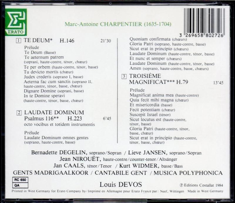 サブ画像1:MAシャルパンティエ:テ・デウム,第3マニフィカト 他 デヴォ=ムジカ・ポリフォニカ 他 (ECD88027)ジャケット写真 サブ画像1:MAシャルパンティエ:テ・デウム,第3マニフィカト 他 デヴォ=ムジカ・ポリフォニカ 他 (ECD88027)ジャケット写真