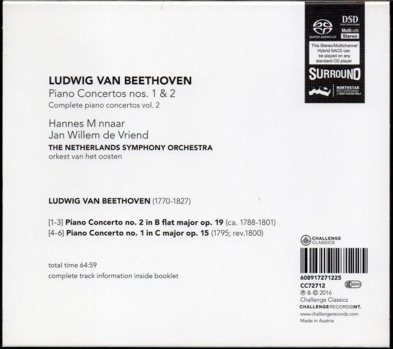 サブ画像1:{SACD-HYBR} ベートーヴェン:ピアノ協奏曲第1,2番 ミンナール(p) フリエンド=ネザーランドso (CC72712)ジャケット写真 サブ画像1:{SACD-HYBR} ベートーヴェン:ピアノ協奏曲第1,2番 ミンナール(p) フリエンド=ネザーランドso (CC72712)ジャケット写真