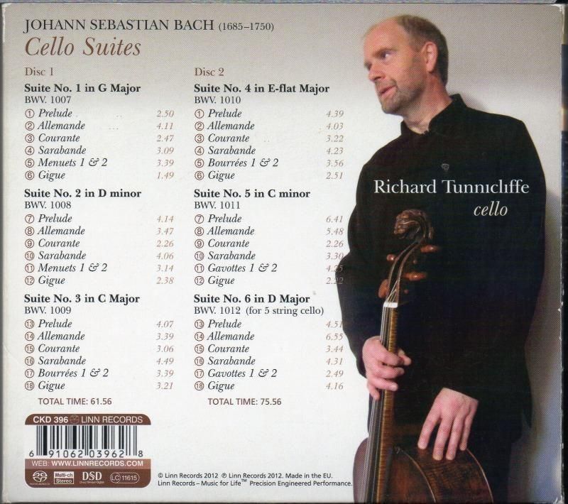サブ画像1:{SACD-HYBR} バッハ:無伴奏チェロ組曲全曲 タニクリフ(vc) (CKD396・2CD)ジャケット写真 サブ画像1:{SACD-HYBR} バッハ:無伴奏チェロ組曲全曲 タニクリフ(vc) (CKD396・2CD)ジャケット写真