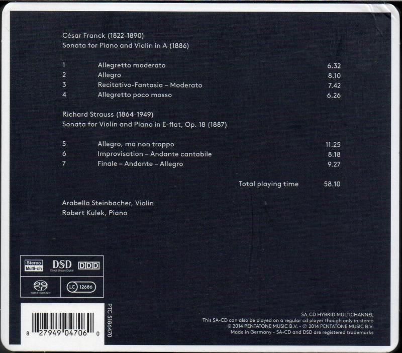 サブ画像1:{SACD-HYBR} フランク,Rシュトラウス:vnソナタ シュタインバッハー(vn) 他 (PTC5186470)ジャケット写真 サブ画像1:{SACD-HYBR} フランク,Rシュトラウス:vnソナタ シュタインバッハー(vn) 他 (PTC5186470)ジャケット写真