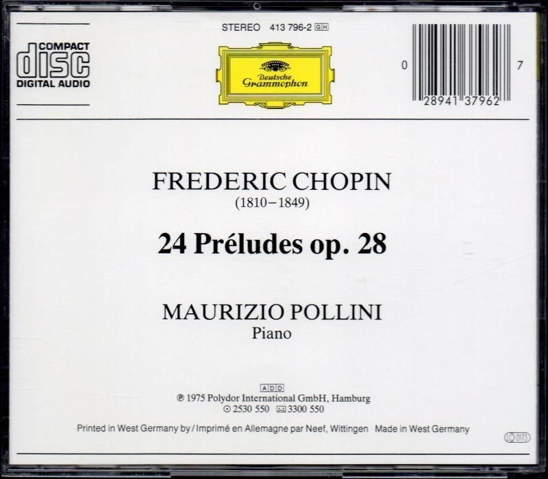 サブ画像1:ショパン:前奏曲集 ポリーニ(p) (DG*4137962)ジャケット写真 サブ画像1:ショパン:前奏曲集 ポリーニ(p) (DG*4137962)ジャケット写真