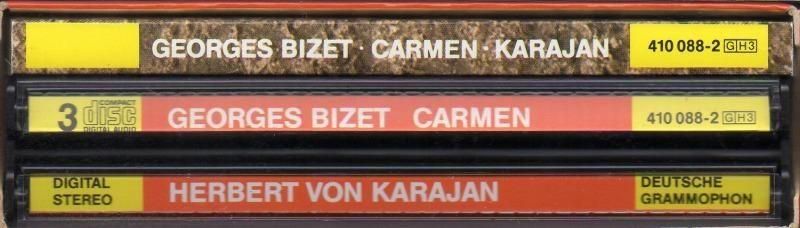サブ画像2:▽ビゼー:カルメン カラヤン=BP; バルツァ(MS) カレーラス(T) 他 (DG・3CD)ジャケット写真 サブ画像2:▽ビゼー:カルメン カラヤン=BP; バルツァ(MS) カレーラス(T) 他 (DG・3CD)ジャケット写真
