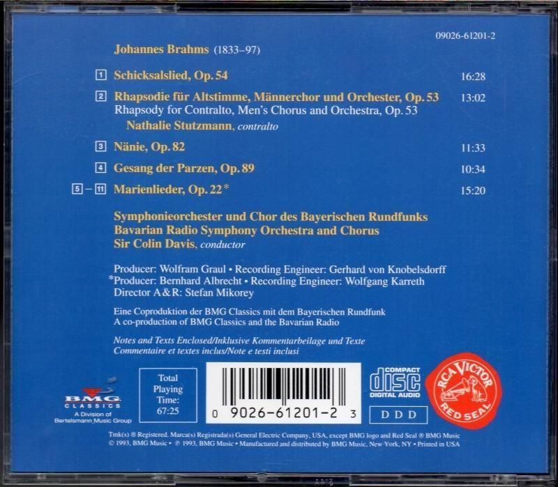 サブ画像1:ブラームス合唱曲集 Cデイヴィス=バイエルン放送o,同cho,シュトゥッツマン(A) (RCA)ジャケット写真 サブ画像1:ブラームス合唱曲集 Cデイヴィス=バイエルン放送o,同cho,シュトゥッツマン(A) (RCA)ジャケット写真
