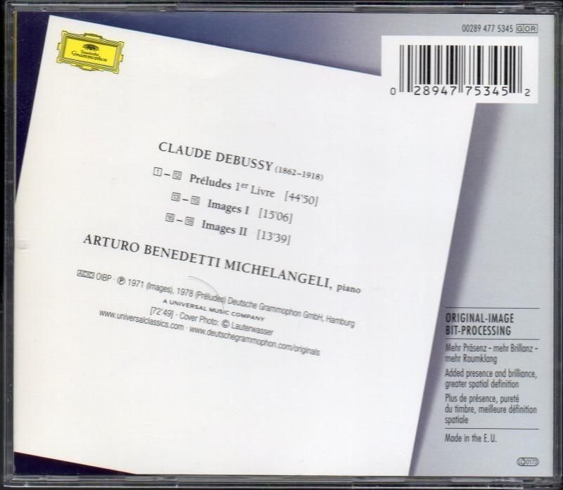 サブ画像1:ドビュッシー:前奏曲集第1巻,映像2集 ミケランジェリ(p) (DG)*ジャケット写真 サブ画像1:ドビュッシー:前奏曲集第1巻,映像2集 ミケランジェリ(p) (DG)*ジャケット写真