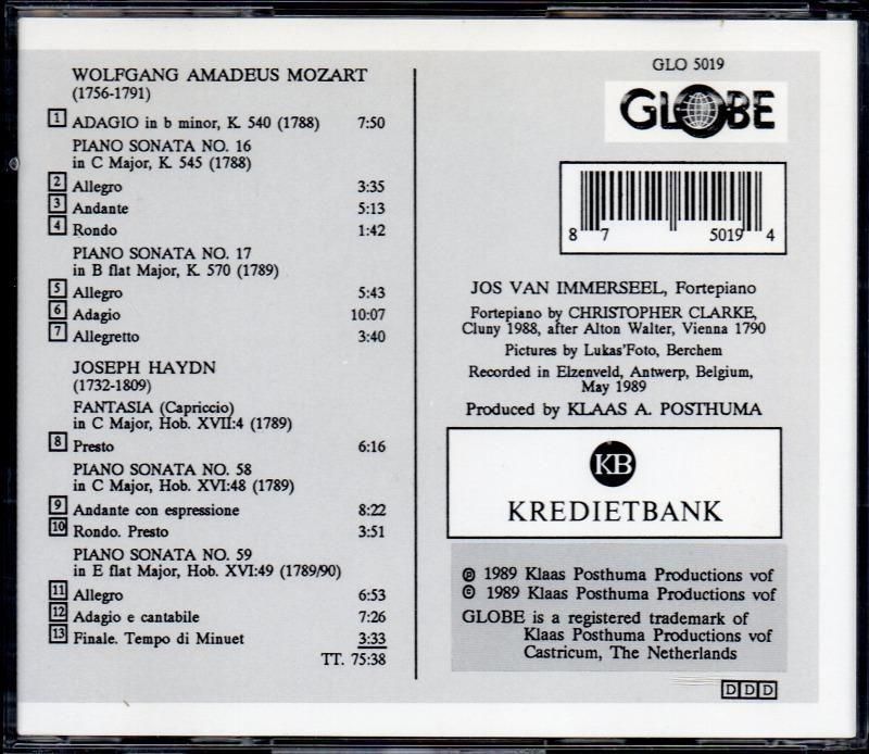 サブ画像1:モーツァルト,ハイドン:ピアノ・ソナタ集 他 インマゼール(fp) (GLO5019)ジャケット写真 サブ画像1:モーツァルト,ハイドン:ピアノ・ソナタ集 他 インマゼール(fp) (GLO5019)ジャケット写真