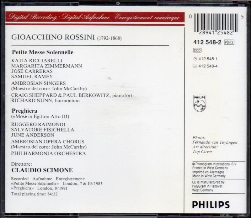 サブ画像1:ロッシーニ:小ミサ・ソレムニス 他 シモーネ=アンブロジアン・シンガーズ 他 (35CD173・2CD)ジャケット写真 サブ画像1:ロッシーニ:小ミサ・ソレムニス 他 シモーネ=アンブロジアン・シンガーズ 他 (35CD173・2CD)ジャケット写真