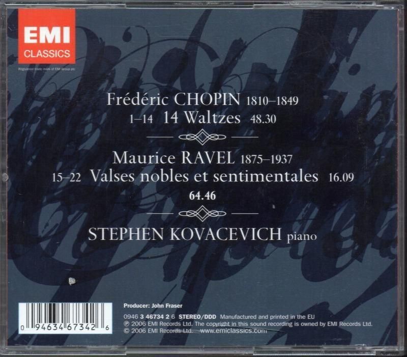 サブ画像1:ショパン:ワルツ集 (14曲),ラヴェル:高雅で感傷的なワルツ コヴァセヴィチ(p) (EMI)ジャケット写真 サブ画像1:ショパン:ワルツ集 (14曲),ラヴェル:高雅で感傷的なワルツ コヴァセヴィチ(p) (EMI)ジャケット写真