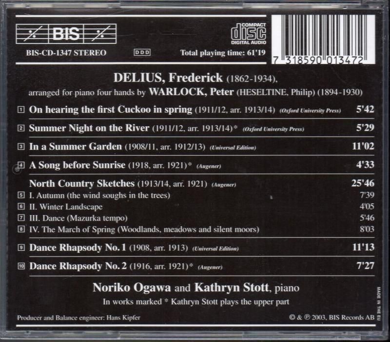 サブ画像1:ディーリアス (ワーロック編):ピアノ連弾のための作品集 小川典子, ストット(p) (BIS1347)ジャケット写真 サブ画像1:ディーリアス (ワーロック編):ピアノ連弾のための作品集 小川典子, ストット(p) (BIS1347)ジャケット写真