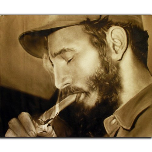 Joven FIDEL CASTRO cigar portrait picture - キューバ専門店「 CUBA