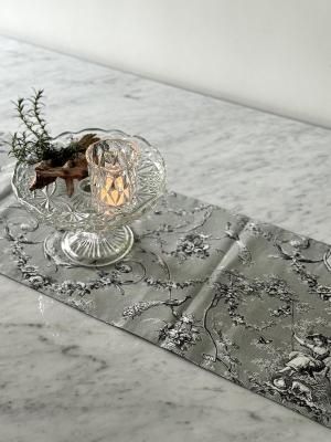 ハンドメイド＊トワルドジュイ×antiqueチェコリネン＊リバーシブル8WAY オリジナル トワルドジュイ・リバーシブルランナー/センター