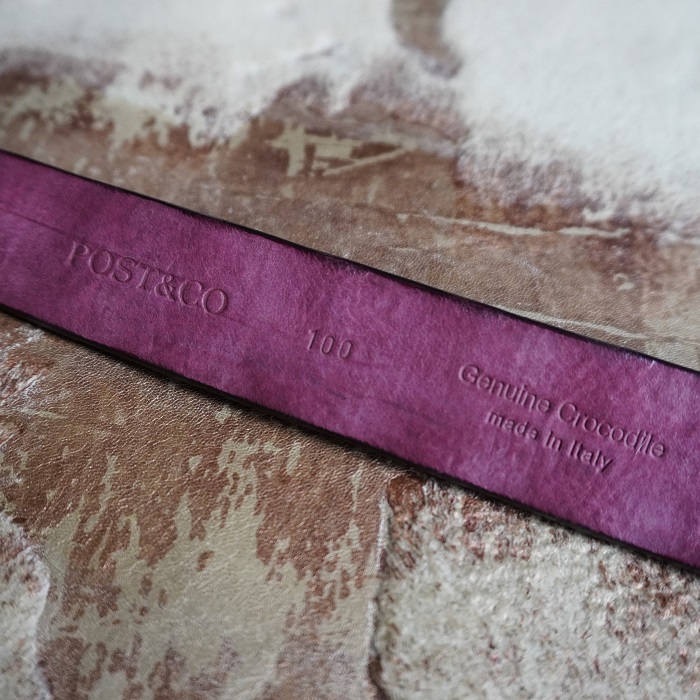 クロコダイル 背ワニ革 レザーベルト【bordeaux/ボルドー】3.5cm クロコダイル 背ワニ革 レザーベルト【bordeaux/ボルドー】3.5cm