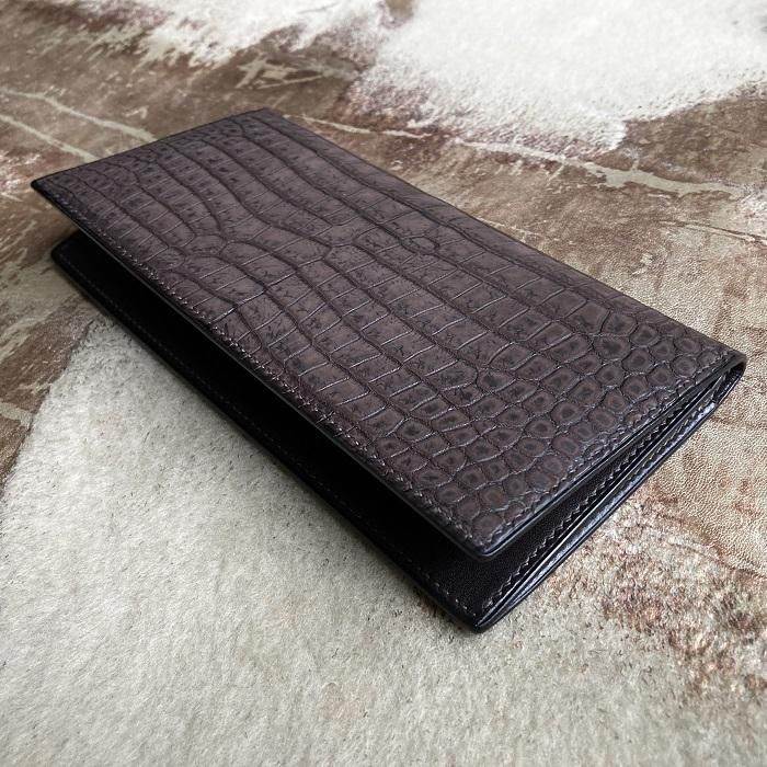 T.MBH ヌバックポロサスクロコ 札入れ ブラウン 小物 長財布 knobel.dental