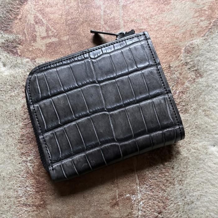 新品　馬車道今井 クロコダイル L字コンパクト財布 濃紺藍染 新品 馬車道今井 クロコダイル L字コンパクト財布 濃紺藍染 新品