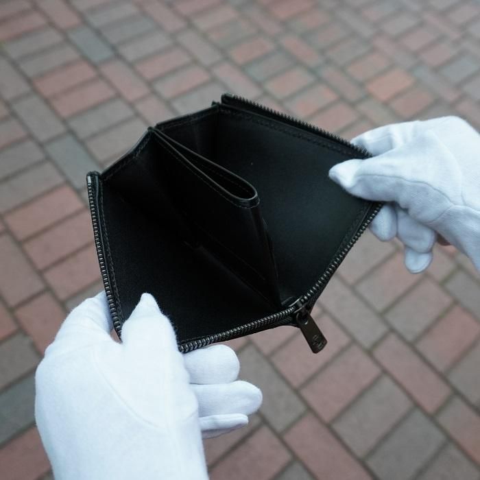墨染クロコダイル L字ファスナー財布