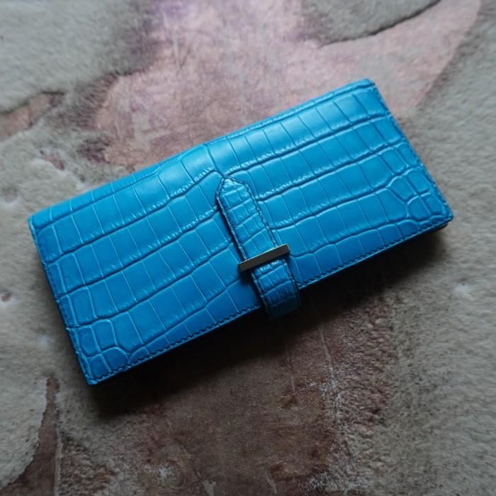 二つ折り長財布 - 「馬車道今井 since1890」本革レザー クロコダイル