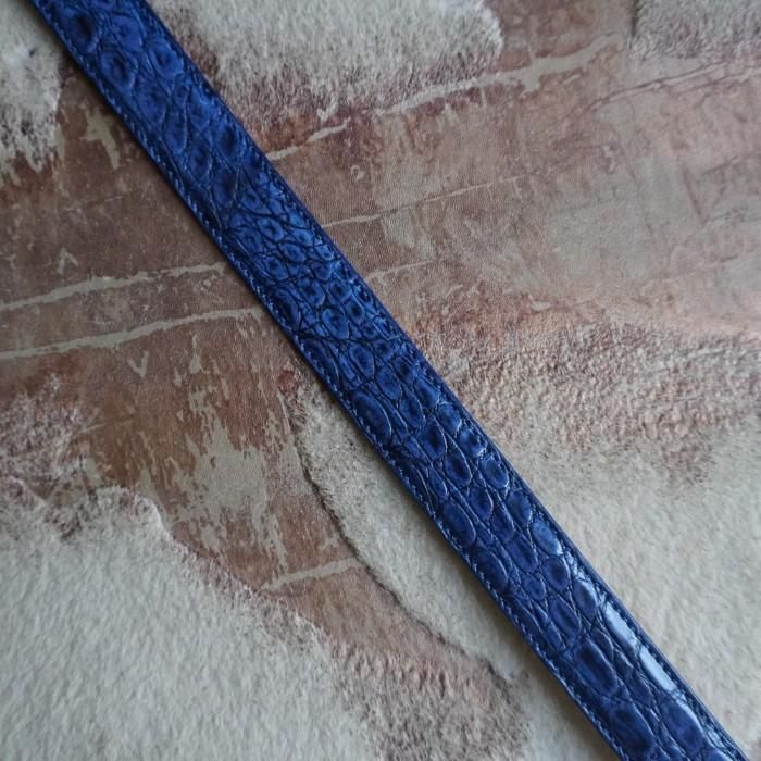 MEMORIGIN ニューステラ用 レザーベルト　青　ブルー　ワニ革 MEMORIGIN ニューステラ用 レザーベルト 青 ブルー ワニ革