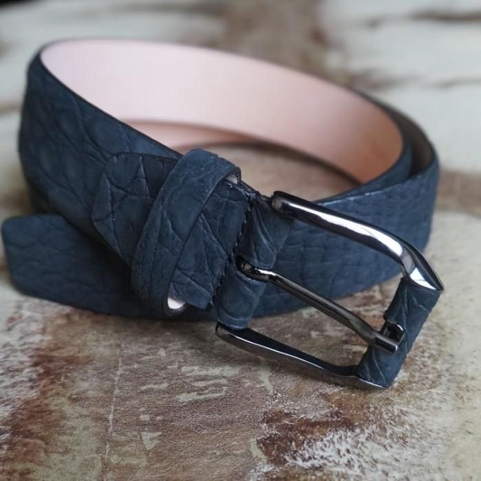 腹ワニ革 レザーベルト 【ブラウン】3.5cm幅