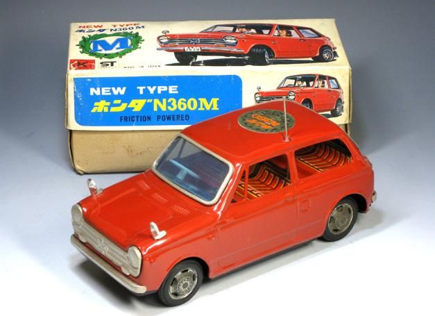 K【ホンダ N360M 赤レッド】ブリキ tin toy car 箱はコピー-