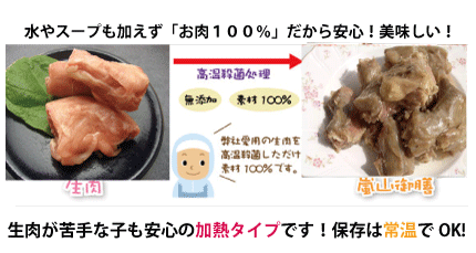 無薬飼育鶏 かぶりつき 0g レトルト肉シリーズ 犬猫の手作りご飯食材 国産 無添加 生肉の通販ショップ さかい企画の プライムケイズ