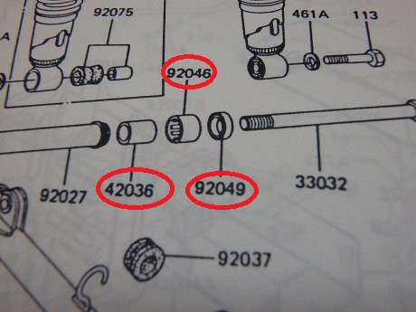 Z1000J/Z1000R/Z1100R-1 　カワサキ純正スイングアームピボットベアリング＆スリーブ＆シールSET - Z1 Z2　 純正パーツ専門店☆750RS　By WIZARD-2