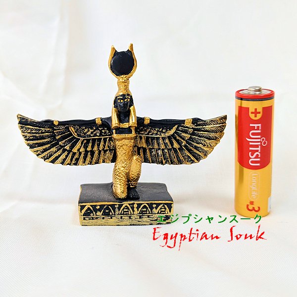 ミニ・エジプト神イシス 翼を広げる母なる神 フィギュア置物レプリカ像 