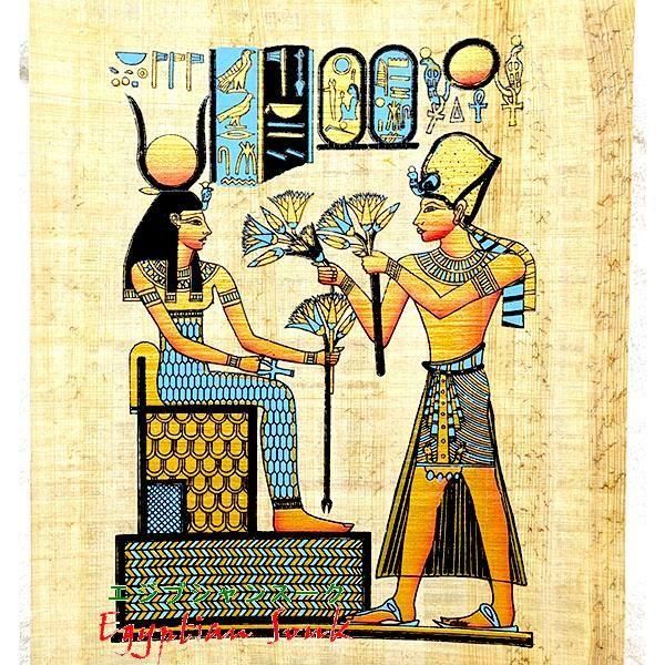 エジプト絵画 パピルス絵画 エジプトのアンティーク。火の湖から地獄へ。死者の書」の