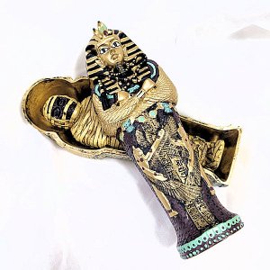 ゴールデンファラオ棺桶・ミイラ付き　小・置物レプリカ像
