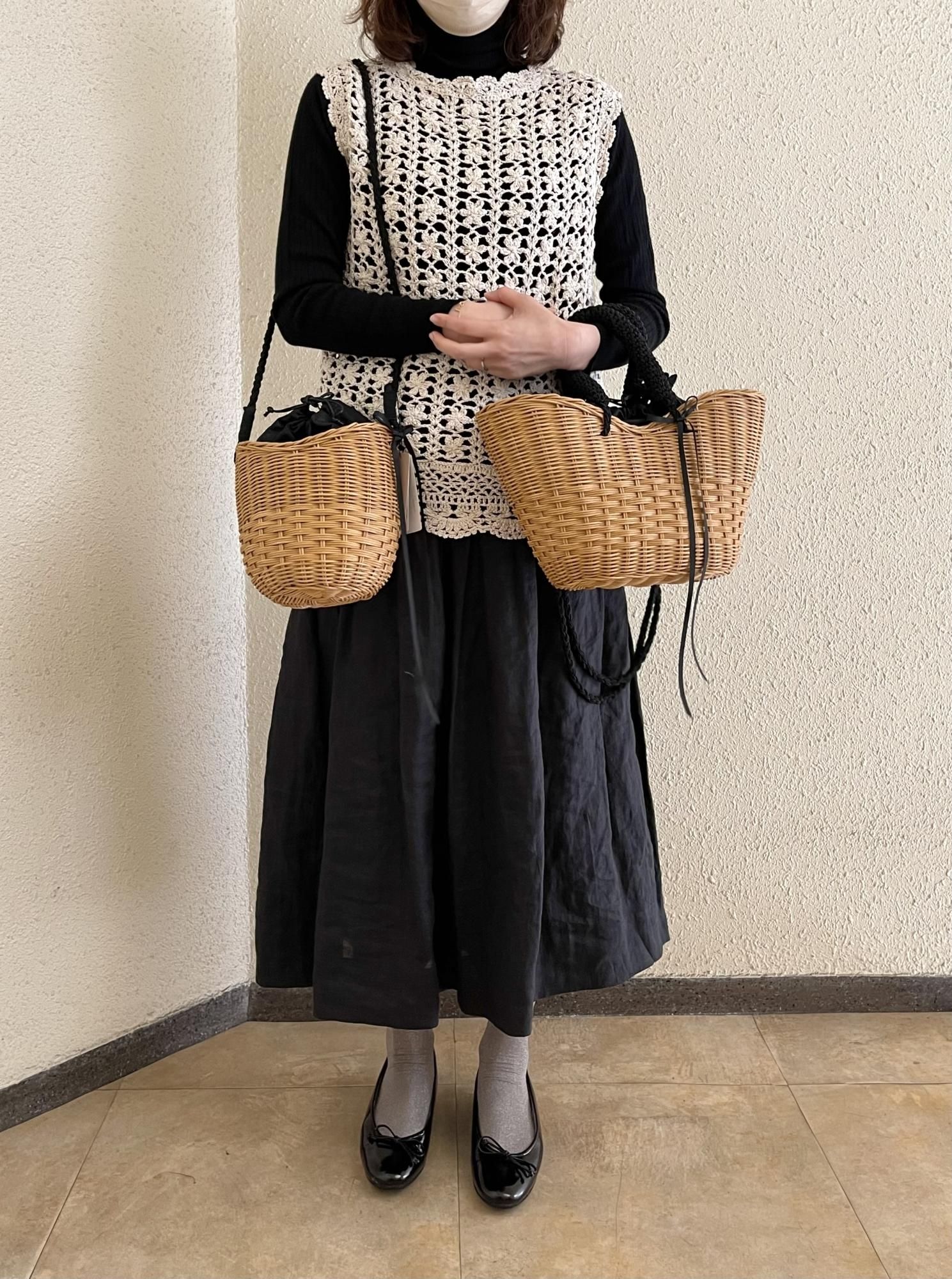 Bilitis dix-sept ans Cylindricalバスケット　黒 Bilitis dix-sept ans