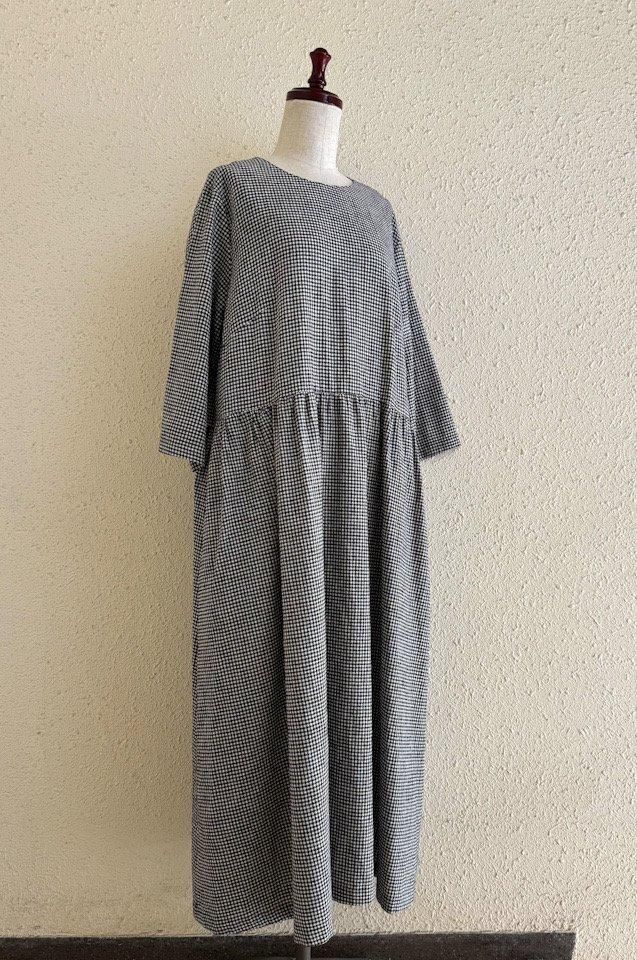 SARAHWEAR リネンツイルクルーネックドレス C71071 HACHITEN