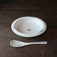 クローバースープ皿(ピンク)(中・スプーン付き)