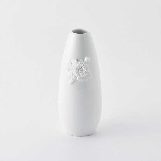 三川内焼 蕙山 白磁 透かし彫り 花器 花瓶 フラワーベース透かし - 花瓶