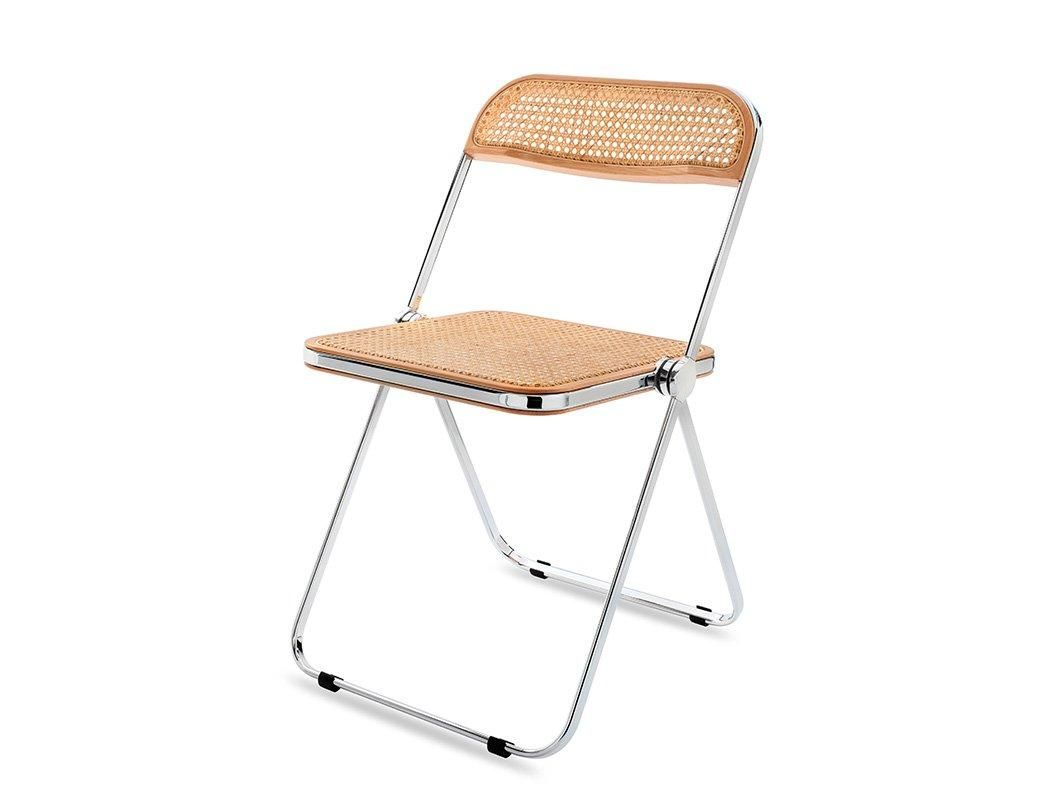 正規品プリアチェア クローム　ジャンカルロ・ピレッティ プリアチェア Plia クローム/ラタン│名作デザイナーズ家具の