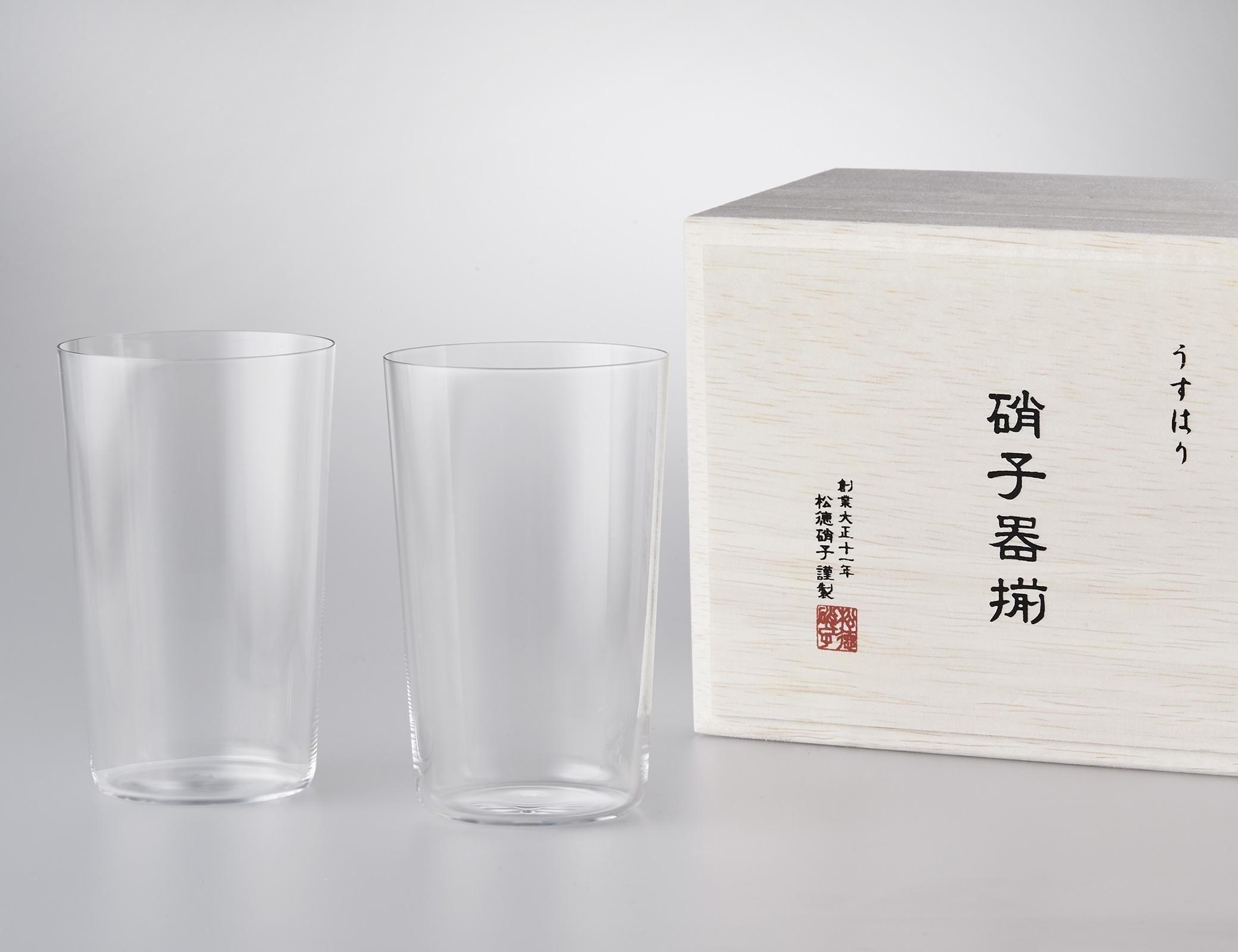 うすはり コップ 2個セット(木箱入)