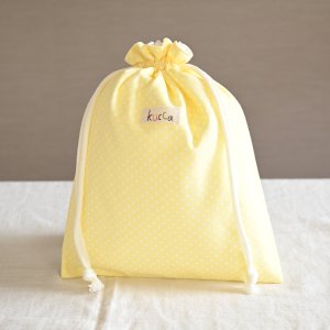 防水きんちゃくポーチ（小） 黄色い太陽 by niko's design　防水布　収納袋　旅行用