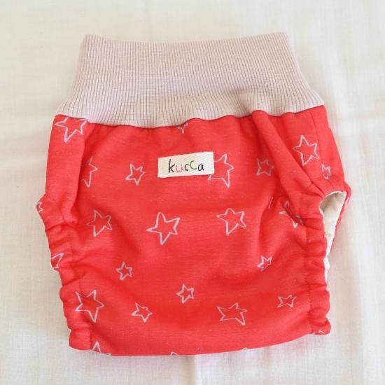布おむつカバー パンツ型カバー Simple Kucca☆STAR（紅） M