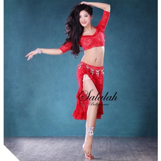 ベリーダンス セットアップ 赤 レース ベリーダンス セットアップ 赤 レース ☆新品☆ベリーダンス衣装
