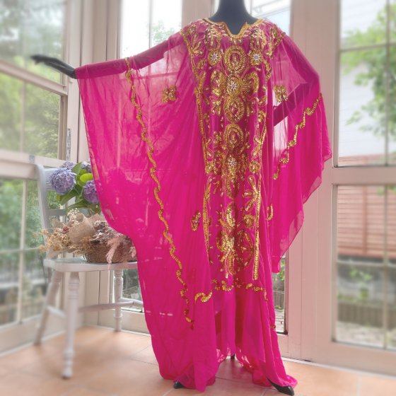 エジプト製 ハリージドレス ピンク - ベリーダンス衣装・レディースファッション【Salalah】