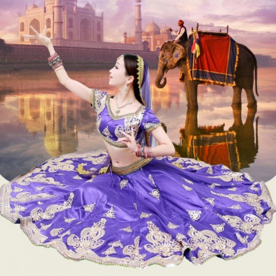 ボリウッドダンス衣装 インド製 全4色 B0153 - ベリーダンス衣装